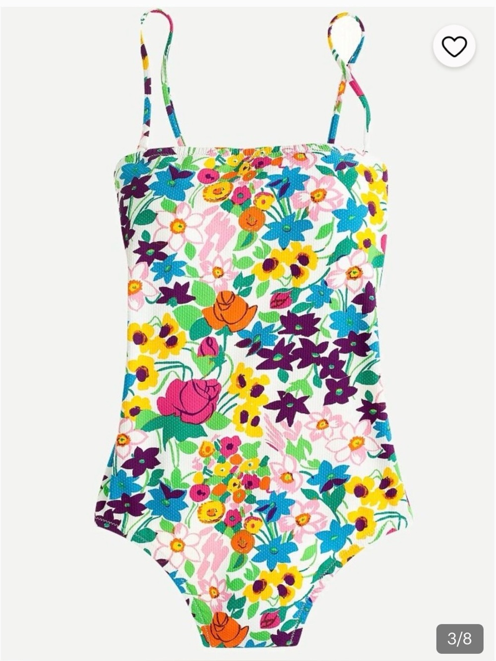 J. Crew Women’s One Piece Bandeau Swimsuit Vibrant Garden Size 10